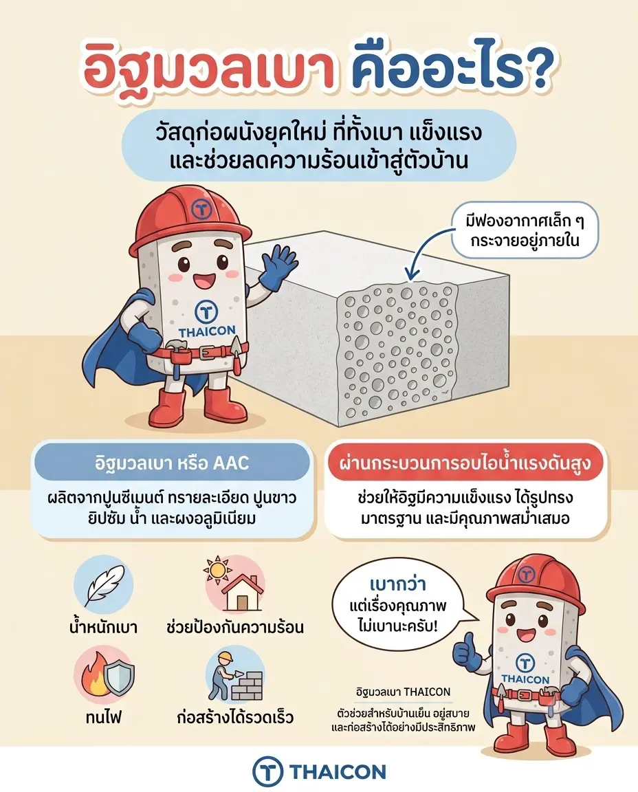 อิฐมวลเบาคืออะไร วัสดุก่อผนังที่เบา แข็งแรง และช่วยลดความร้อนเข้าสู่ตัวบ้าน