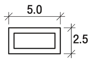ขนาดหน้าตัดระแนง 2 นิ้ว 5.0 x 2.5 ซม.