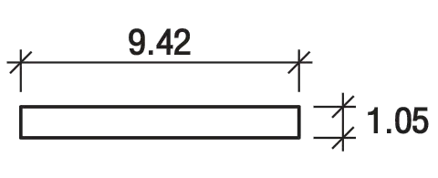 ขนาดหน้าตัดไม้ปิดขอบ 9.42 x 1.05 ซม.